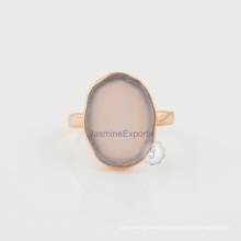 Pink Chalcedony Gemstone 925 Silver Fashion Engagement & Wedding Ring